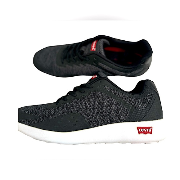 Levi’s Men’s Black and Grey Sneakers. Size 12 - Picture 1 of 8
